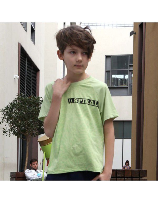 Children's Wear Boys' Short Sleeve T-shirt Children's Sports Comfort Breathable Spring/Summer New Round Neck Casual Top