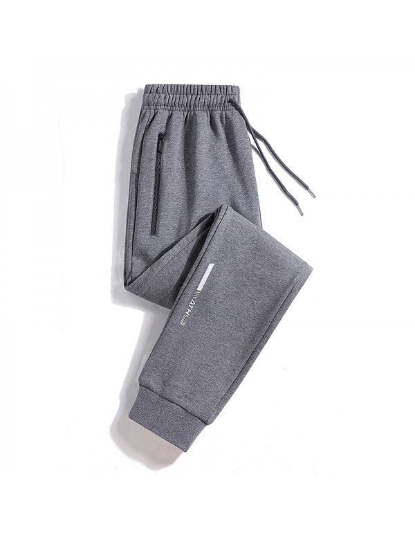 Pure cotton sports pants Men's spring and autumn thin casual trousers, closed-up guard pants, autumn loose large leggings trend 