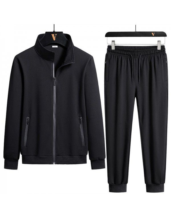 New sportswear Korean version coat Long sleeve pants Casual large two-piece set