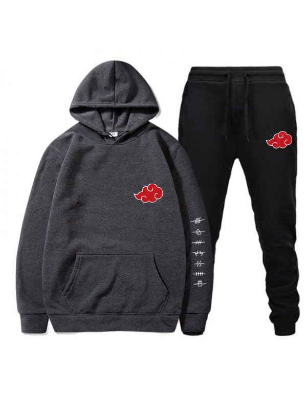 Set New Japanese Naruto Cloud Print Pullover Hoodie Fleece Sweater Sweatshirt