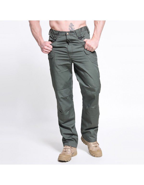 Summer Stock Plaid Multi Pocket Casual Work Wear Pants Men's Outdoor Charging Sports Tactical Pants