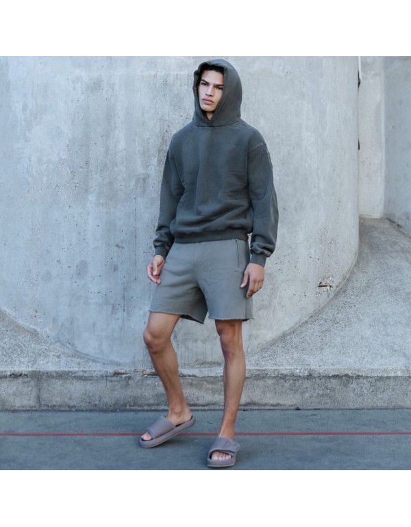 Cotton yeezy Sports Grey Shorts Men's High Street