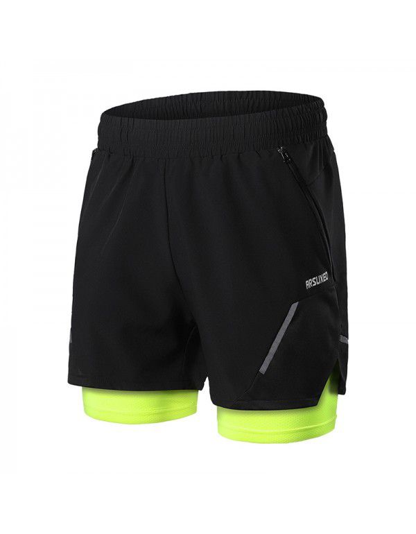 Aisuo Cross-border New Summer Outdoor Sports Running Fitness Shorts Men's Breathable Inner Lining Anti Walking Light Quick Drying B210