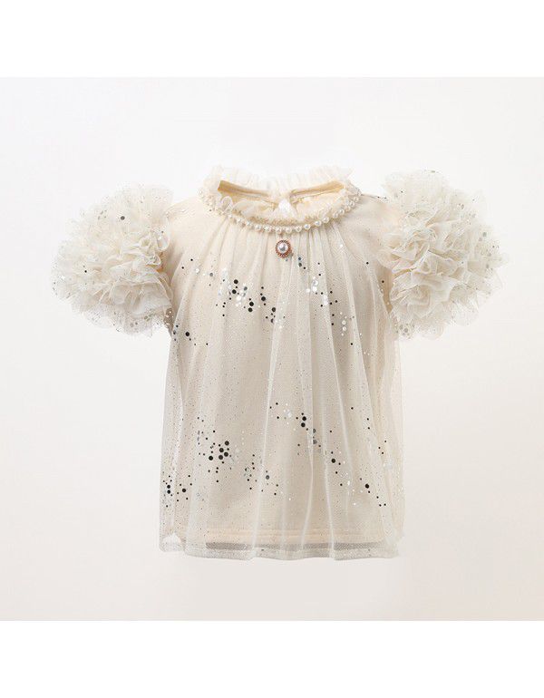 Sweet Bud Sleeve Top Princess Dress New Girls' Sho...