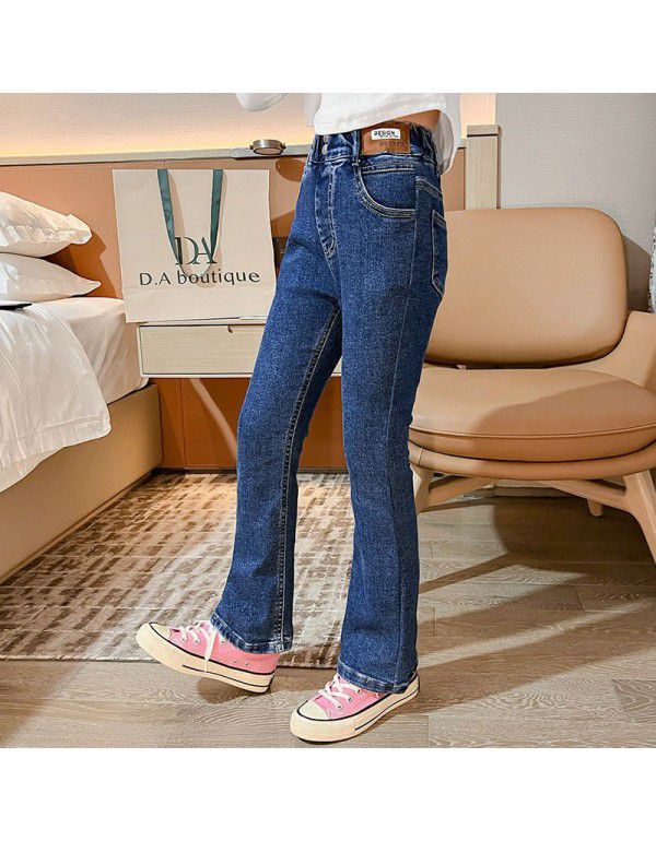 Girls' Jeans Spring New Girls' Fashionable Flare Pants Korean Spring and Autumn Children's Pants