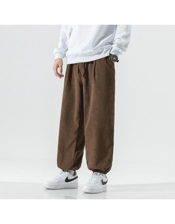 Spring and Autumn New Japanese Corduroy Casual Pan...
