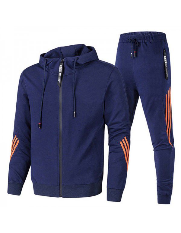 Spring and Autumn 2022 New Sports Men's Set Casual Sweater Pullover Fashion Zipper Set