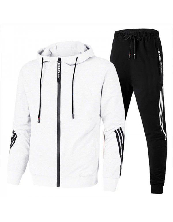 New Spring and Autumn Sweater Set Men's Pants Youth Leisure Running Sports Set Men's Two Piece Set