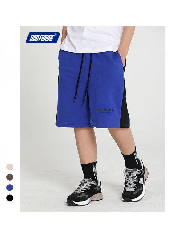 Children's three-dimensional new double thread cotton sports pants Boys' five-point pants Street trend