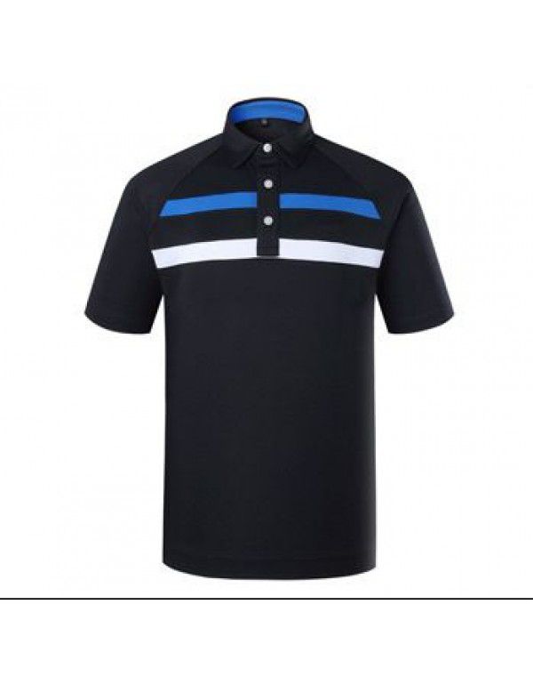 New Summer Panel Quick Dry Casual Stripe Breathable Outdoor Sportswear POLO Shirt Men's Short Sleeve Logo