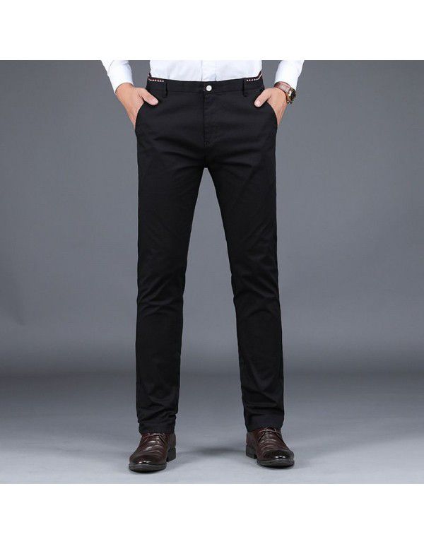 Chaopai Men's Casual Pants Thickened Men's Pants Warm Western Pants Straight Sleeve Middle and Old Age Business Dad Pants Men's Style