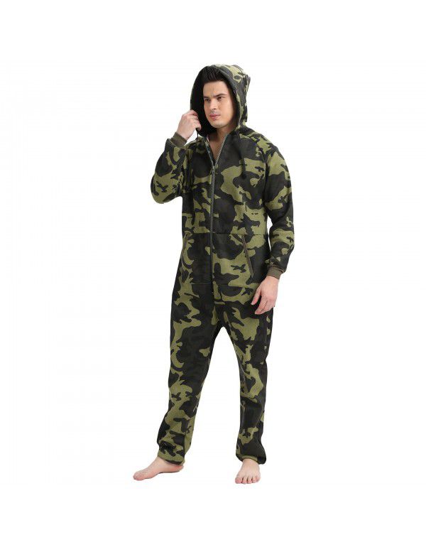 European and American men's camouflage sweater one-piece clothes, home clothes, sports clothes, casual clothes