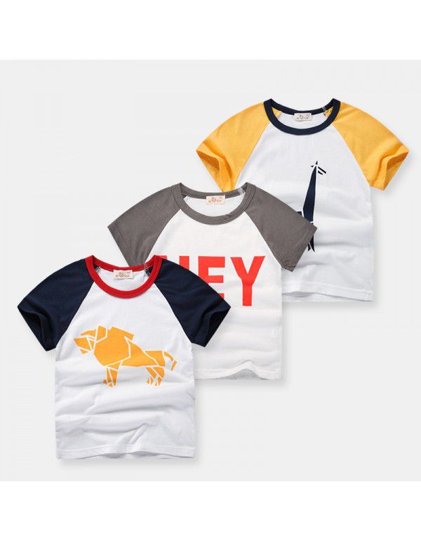 Summer Korean Children's Short Sleeve T-shirt Boys...