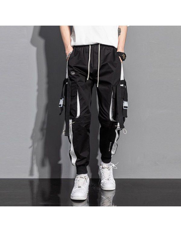 Japanese men's wear Japanese autumn functional overalls Men's loose oversized casual pants Leggings Harlan casual pants Men