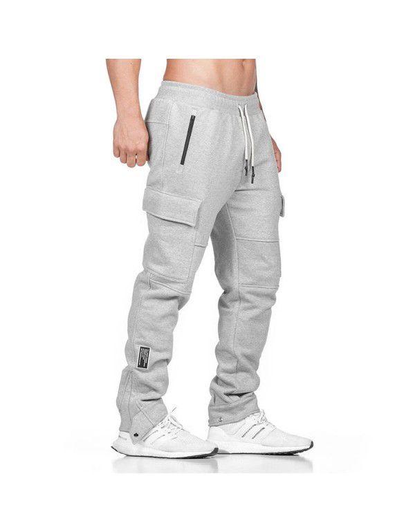 Muscle pants Fitness pants Men's autumn overalls Outdoor casual pants