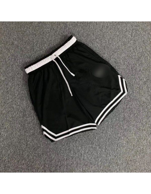 Summer sports shorts men's triad pants loose large basketball fitness running marathon training ultra-short beach pants 