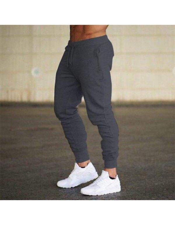 Muscle Style Men's Autumn and Winter New Sports Leisure Slim Fit Fitness Pants Men's Pants Small Leg Strap Pants