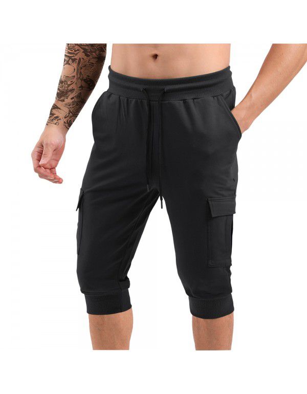 Muscle Fitness Sports Men's Capris Running Training Relaxed Medium Pants