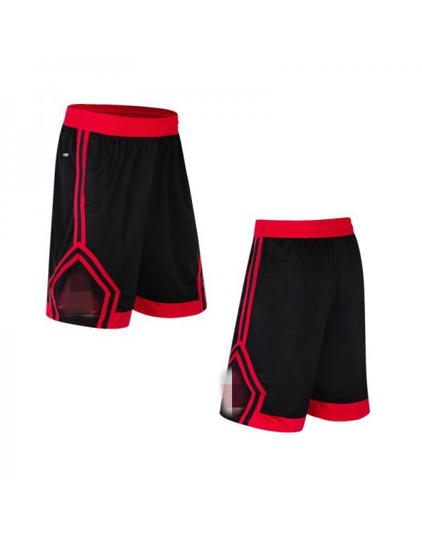 Summer sports shorts men's triad pants loose large basketball fitness running marathon training ultra-short beach pants 