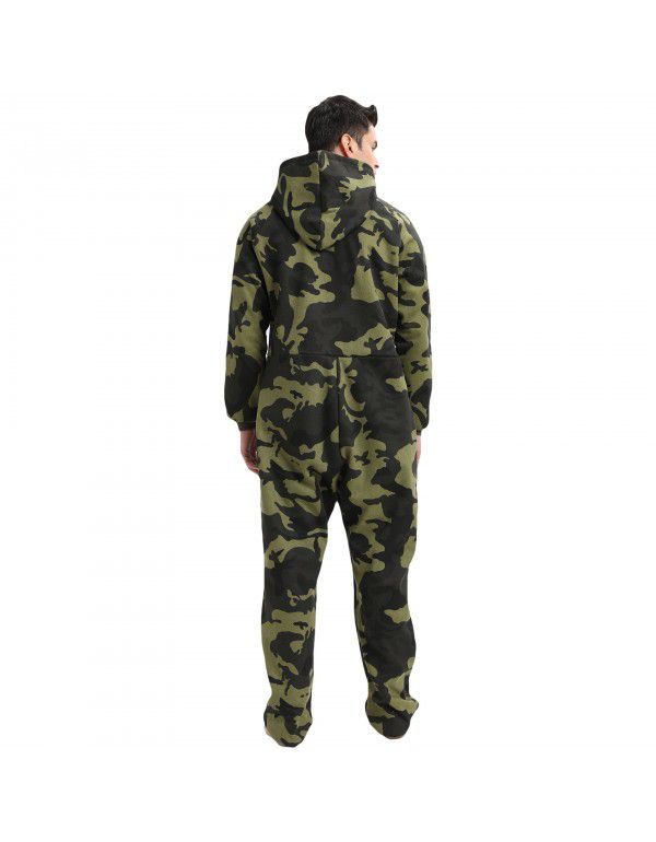 European and American men's camouflage sweater one-piece clothes, home clothes, sports clothes, casual clothes