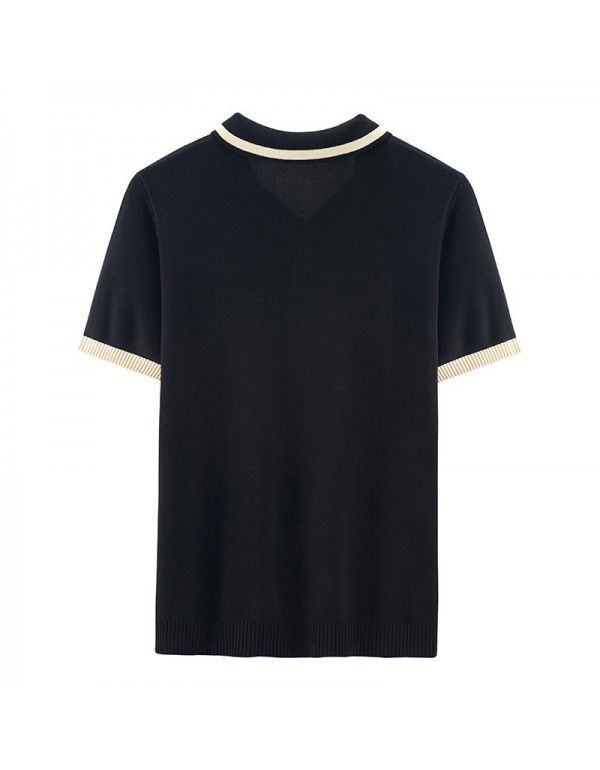 Short sleeve T-shirt Men's collared Paul polo shirt Business trend brand summer thin solid color collar half-sleeve T-shirt 