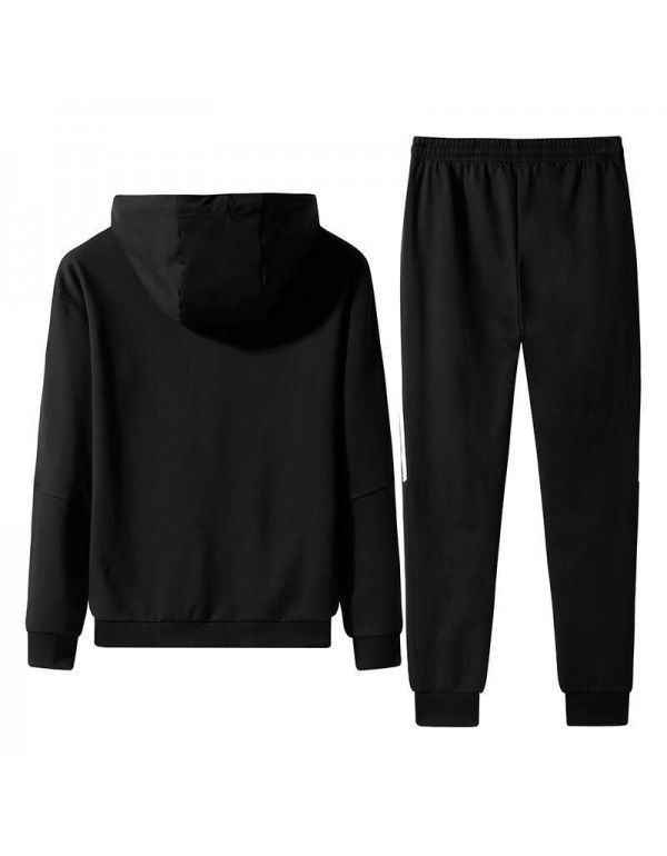 Autumn and Winter Three Bars New Sports Set Men's Cardigan Pants Two Piece Hoodie