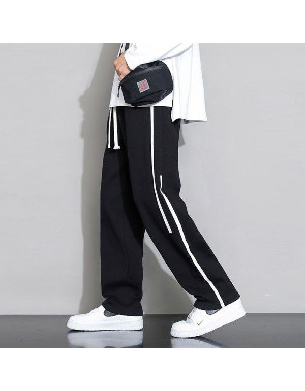 Spring pants men's spring and autumn fashion brand loose China-Chic straight tube drape boys' trousers casual trousers men