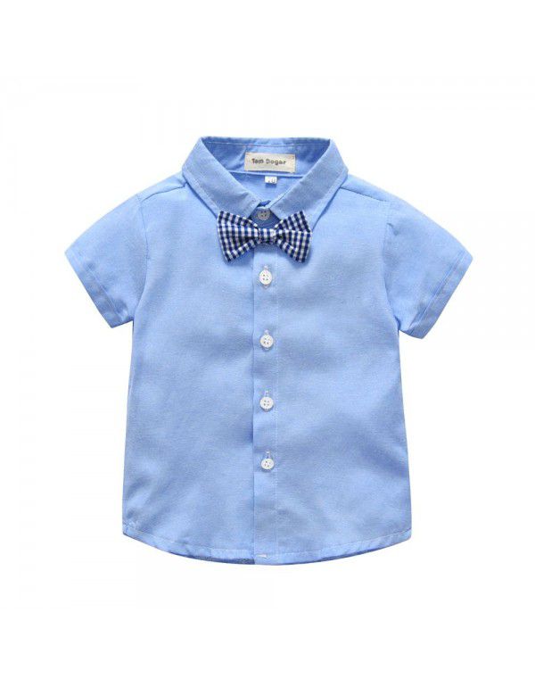 Children's Set Boys' Short Sleeve T-shirt Gentlemen's Wear Backbelt Two Piece Children's Clothing