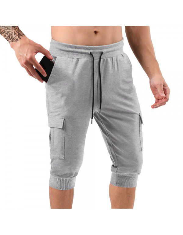 Muscle Fitness Sports Men's Capris Running Training Relaxed Medium Pants