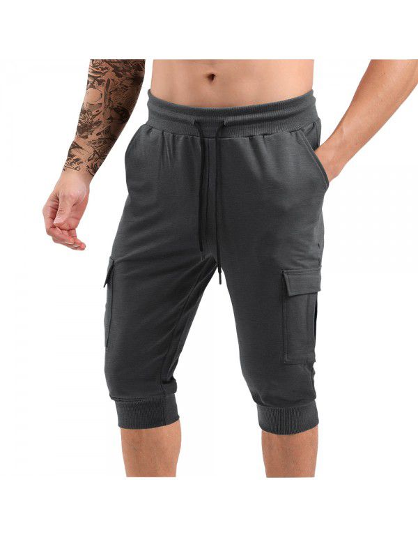 Muscle Fitness Sports Men's Capris Running Training Relaxed Medium Pants