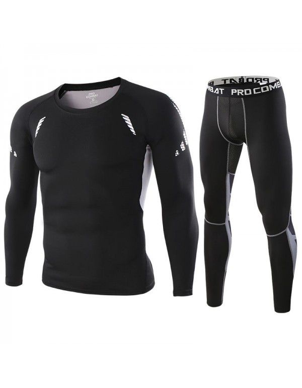 Men's sports and leisure suit Running quick-drying breathable fitness suit PRO stretch tights Basketball bottom shirt 