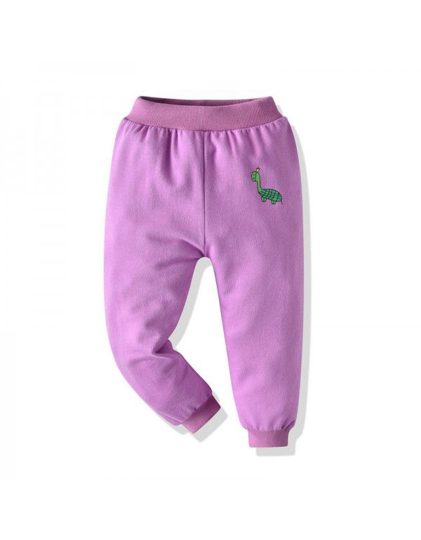 Children's sports loose casual pants Solid color spring pants Personalized cartoon print multicolor new children's pants 