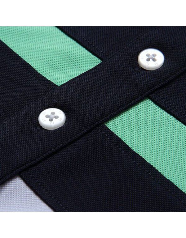 New Summer Panel Quick Dry Casual Stripe Breathable Outdoor Sportswear POLO Shirt Men's Short Sleeve Logo