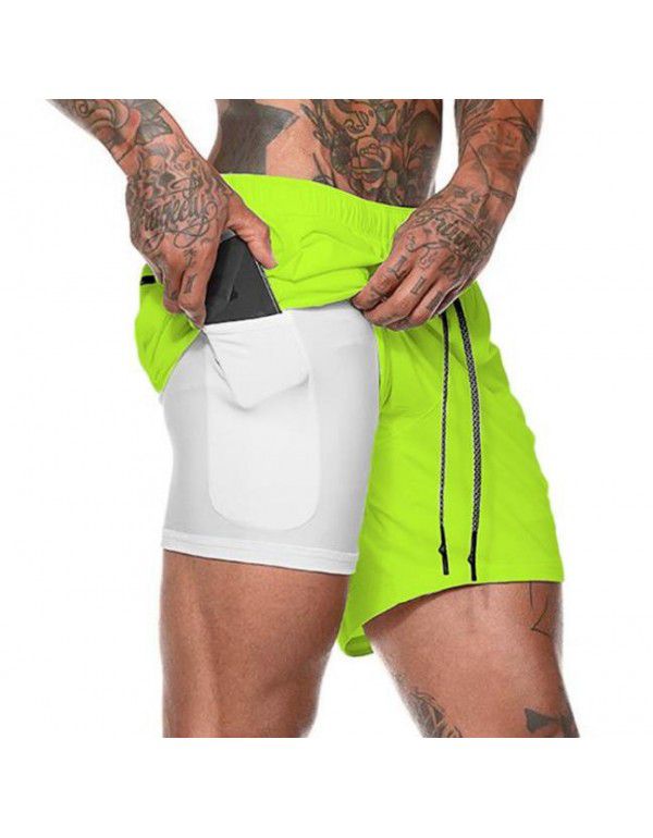 Men's wear men's fitness quick-drying pants men's sports shorts fitness running sports double pants 