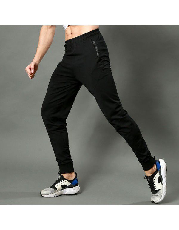 Men's casual pants Slim fit bodysuit pants Tied leg leggings Quick drying fitness running pants