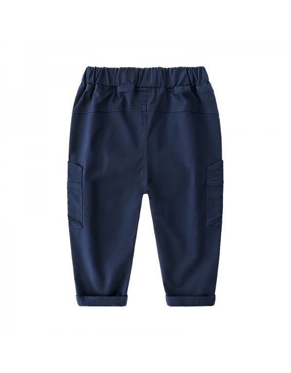 Boys' Pants New Spring and Autumn Seasons New Western-style Workwear Pants Children's Pants Middle School Children's Casual Pants Tide