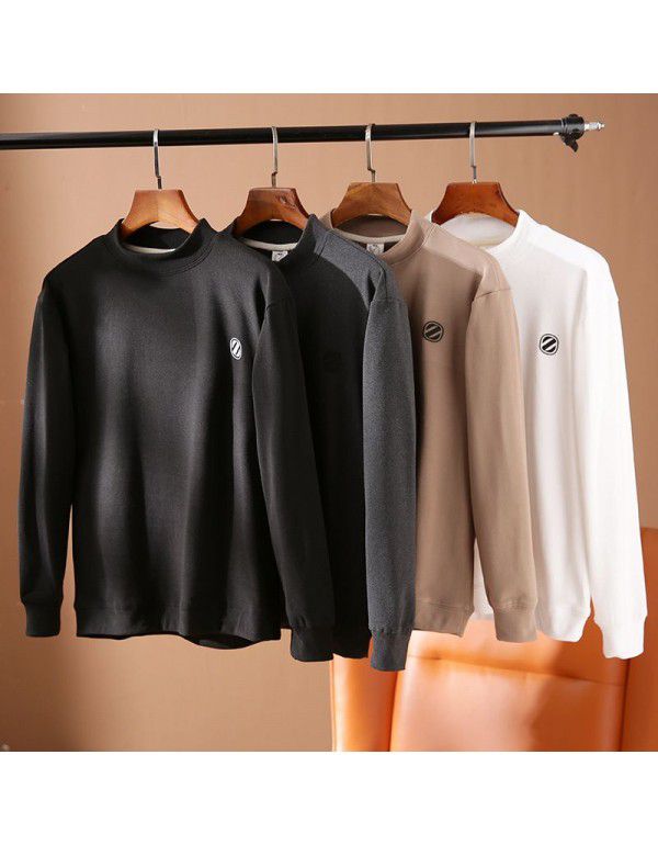German velvet pullover sweater Autumn and Winter Fashion brand round neck long sleeve T-shirt Solid casual bottom shirt Warm top