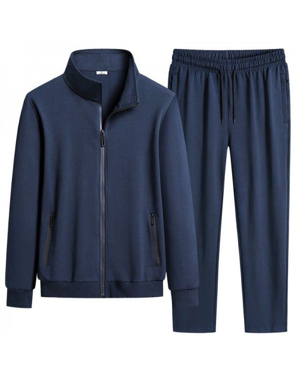 Men's casual sports suit cotton cardigan sweater pants two-piece fashionable and comfortable men's clothing
