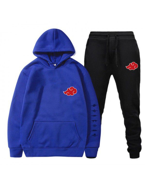 Set New Japanese Naruto Cloud Print Pullover Hoodie Fleece Sweater Sweatshirt