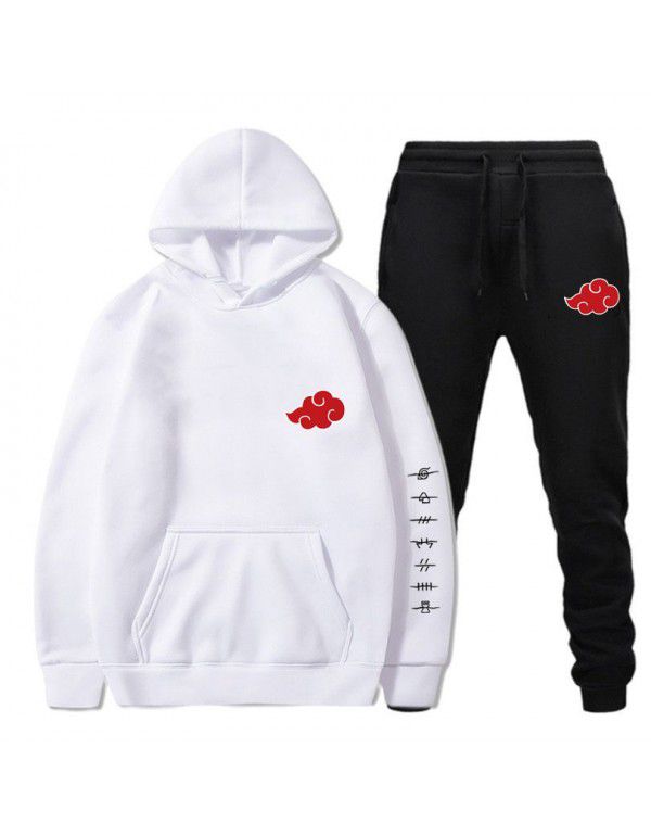 Set New Japanese Naruto Cloud Print Pullover Hoodie Fleece Sweater Sweatshirt