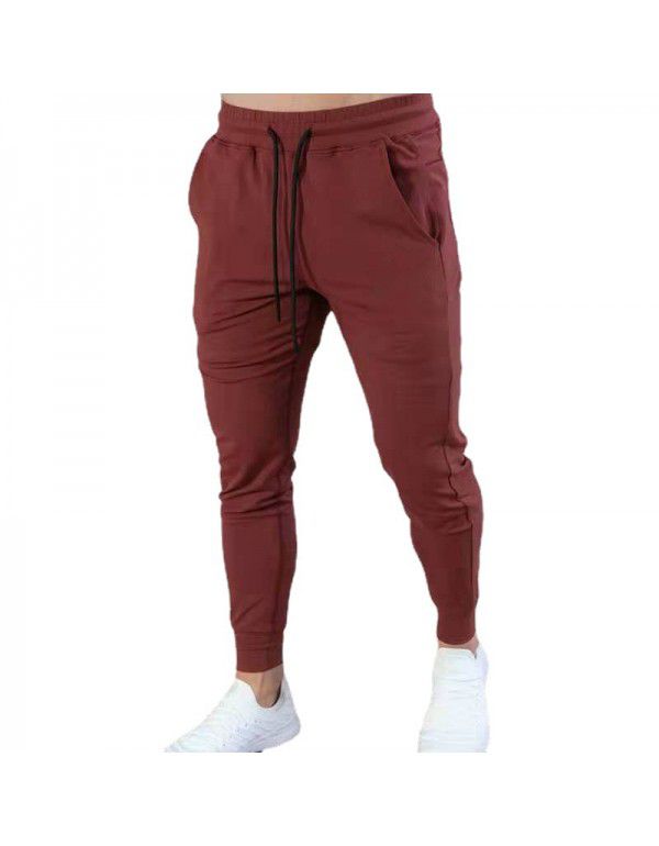 Men's Sports Leisure Pants Running Fitness Multi Pocket Sweat-absorbing Slim Fit Tights