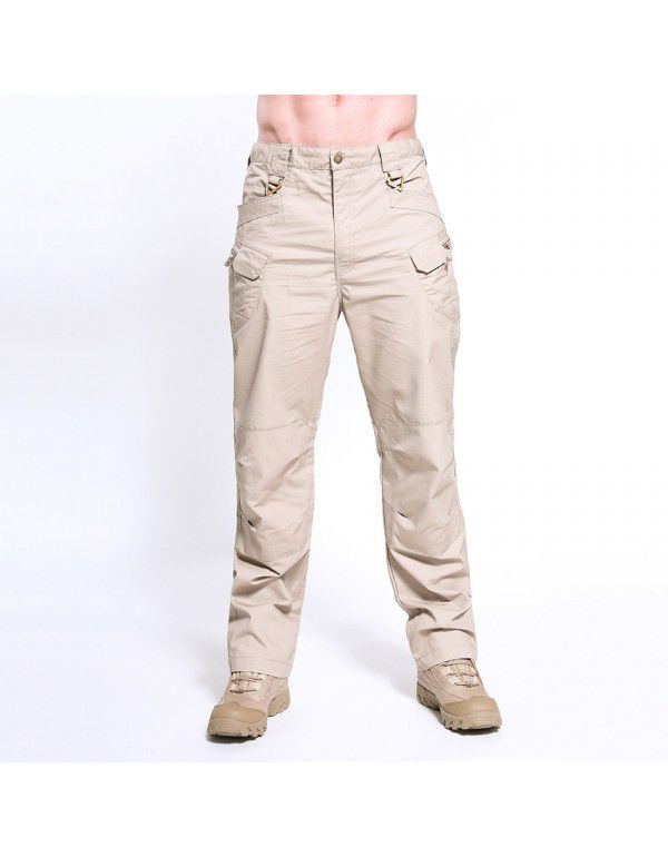 Summer Stock Plaid Multi Pocket Casual Work Wear Pants Men's Outdoor Charging Sports Tactical Pants