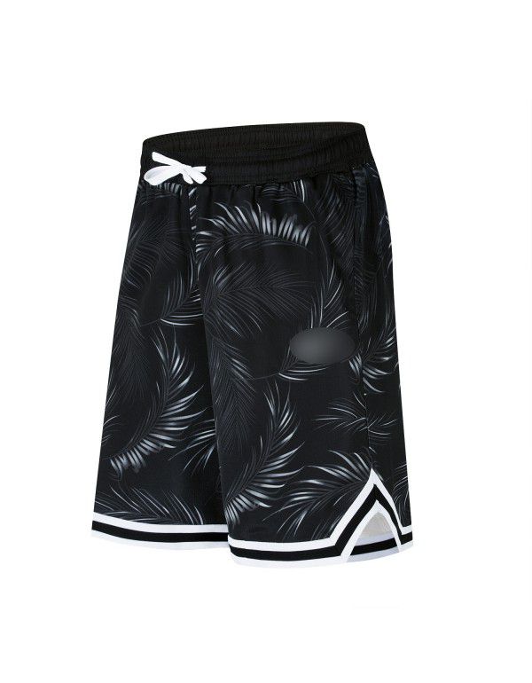 Summer sports shorts men's triad pants loose large basketball fitness running marathon training ultra-short beach pants 