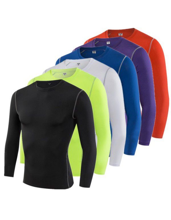 Fitness long-sleeved sports quick-drying clothes c...