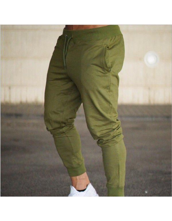 Muscle Style Men's Autumn and Winter New Sports Leisure Slim Fit Fitness Pants Men's Pants Small Leg Strap Pants