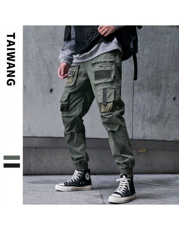 Workwear pants Men's autumn and winter new casual pants Japanese fashion high street machine can wind pants