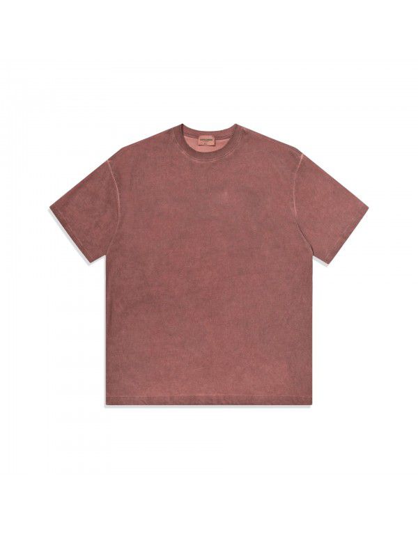 Heavyweight Dirty Wash Old Loose Double Yarn Cotton Short Sleeve T-shirt 