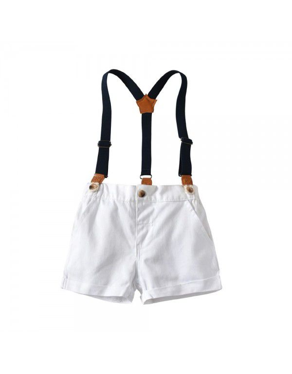 Children's Set Boys' Short Sleeve T-shirt Gentlemen's Wear Backbelt Two Piece Children's Clothing