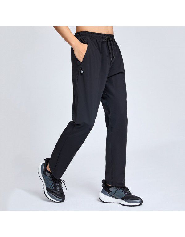 Summer new casual sports pants Men's ice silk breathable straight pants Running fitness training sports pants 