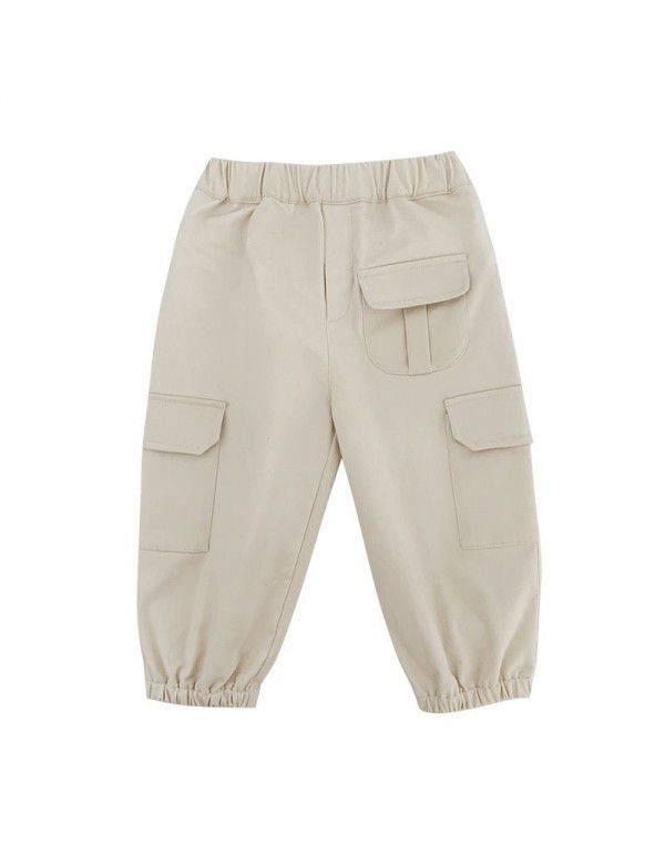 Boys' Pants Spring and Autumn New Sports Pants Boys' Korean Work Wear Pants Children's Baby Casual Pants